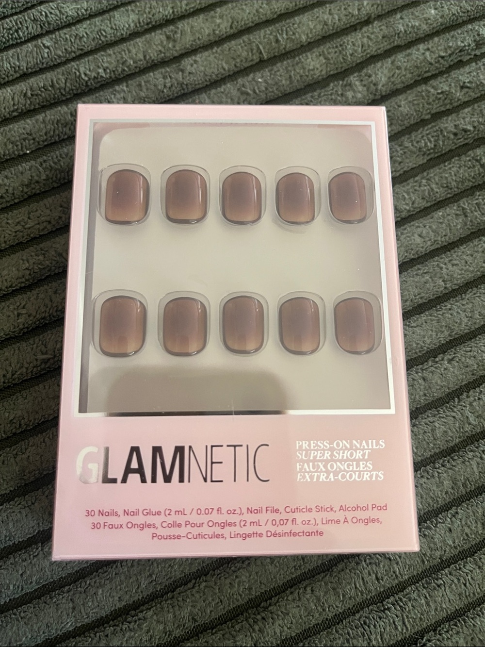 Glamnetic super short press on nails in Tiger Eye